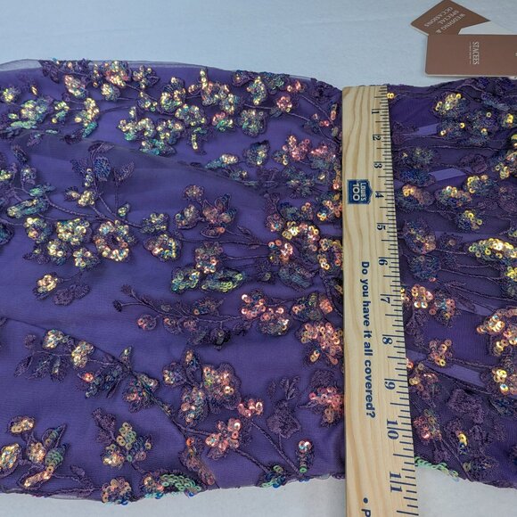 NWT Stacees Strapless Purple Floral Dress - Size 2 - Picture 7 of 17